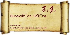 Bunevácz Géza névjegykártya